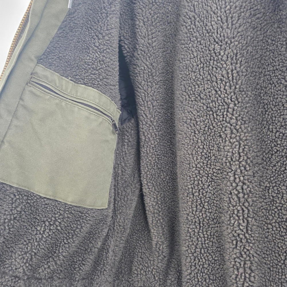 CARHARTT C95 JACKSON COAT MENS MEDIUM ARMY GREEN GRAY SHERPA HOODED JACKET 2014 - Picture 9 of 16